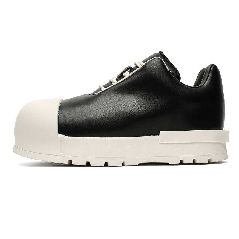 CHILANG Microfiber Leather Low top Casual Shoes Unisex Black
