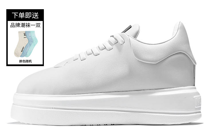 NORVINCY Versatile White Sneakers Low top Commute Walking Shoes Skateboard Shoes Unisex White