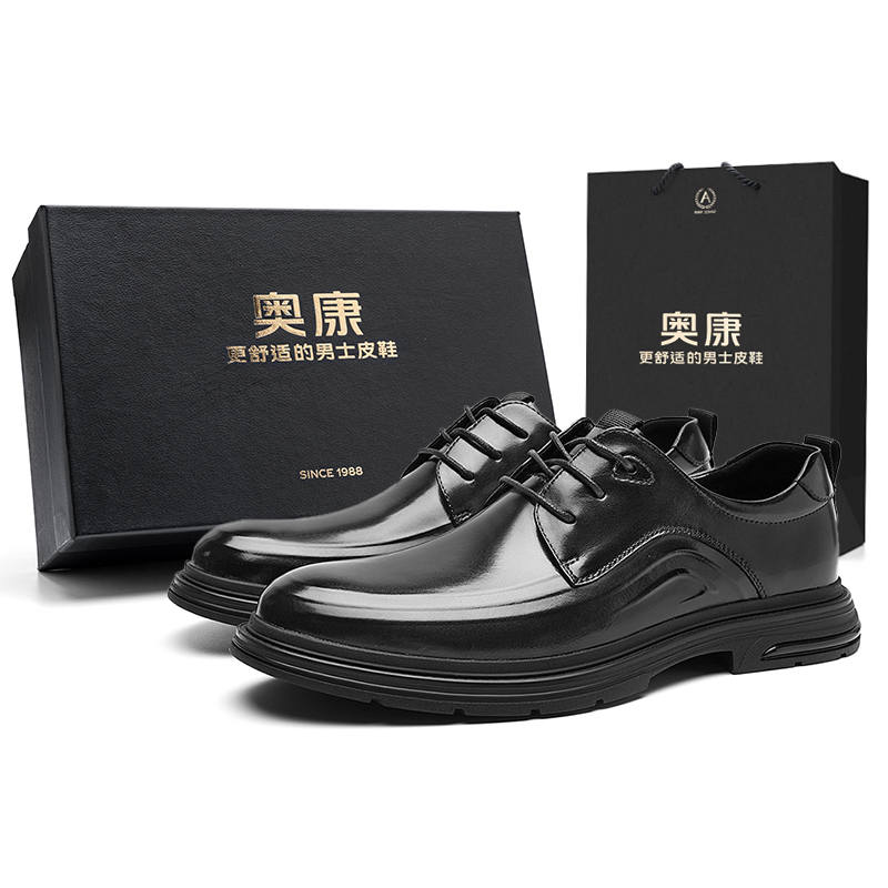 AOKANG Cow Leather Dress Shoes Men's Black