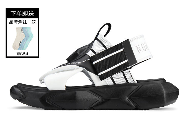 NORVINCY Beach Sandals Unisex Black White