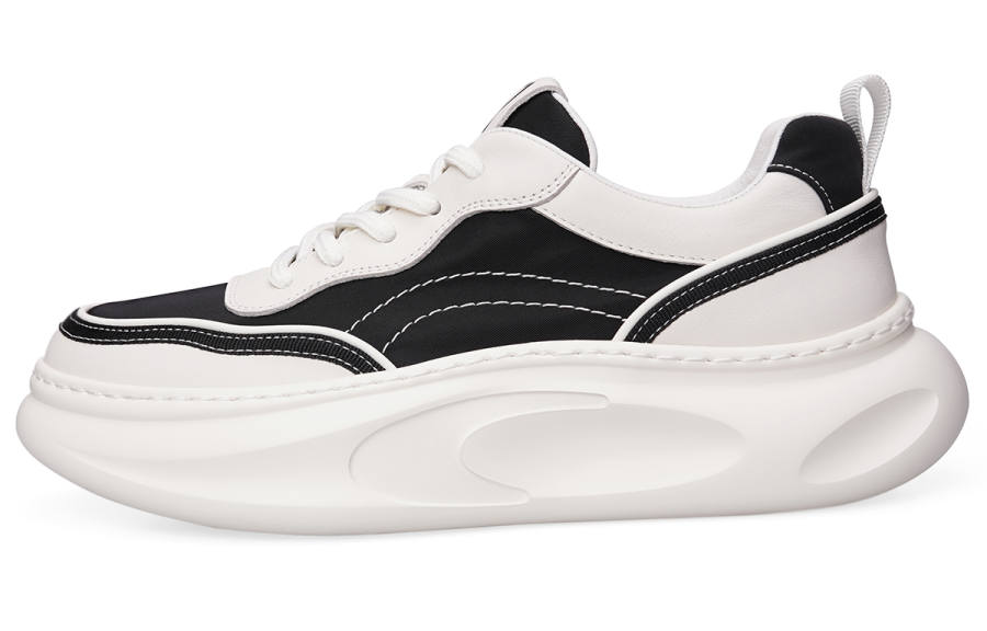 BOSSSUNWEN Stylish Skateboarding Shoes Men's Black White