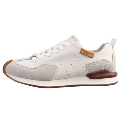 Daying Cow Leather Breathable Low top Casual Shoes Men's White