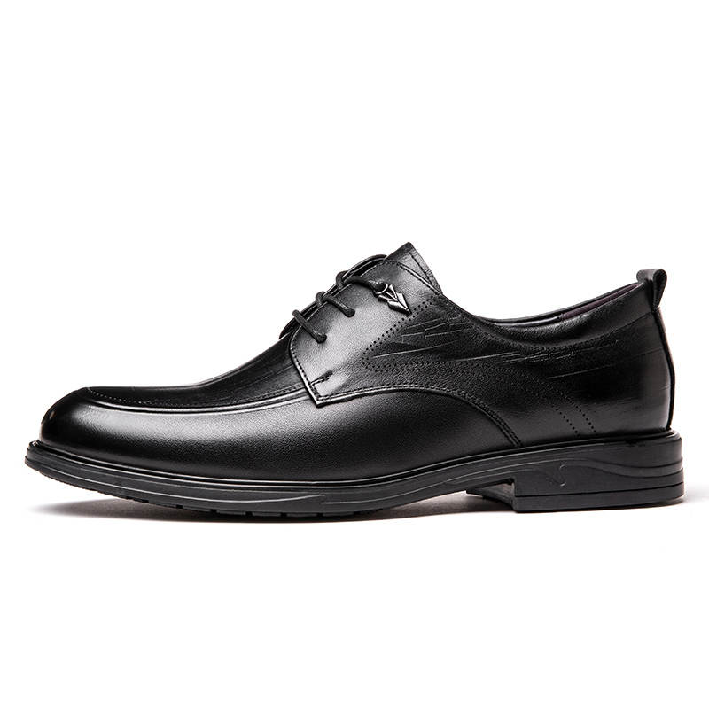 PINYI Top Grain Cow Leather Dress Shoes Men's Black