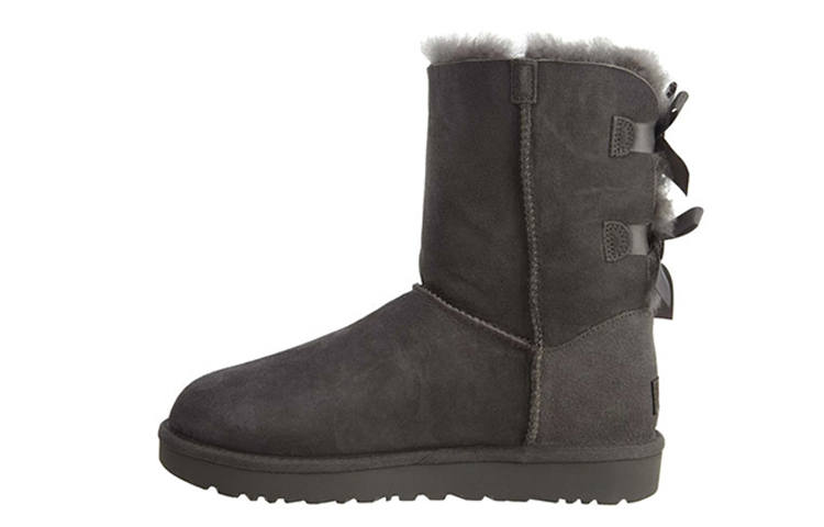 UGG UGG Mini Bailey Bow Ii Boot Fleece Lined Gray Women's