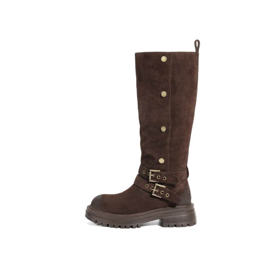 BELLE BELLE Cow Split Leather Knee high Boots Women's