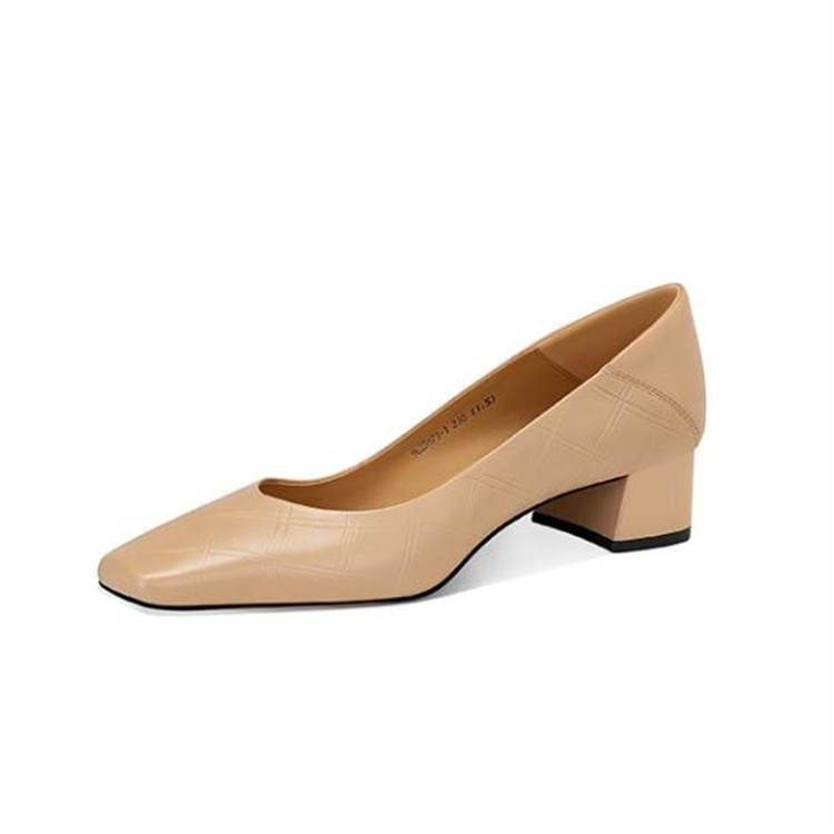 JESSICA SOPHIA Cow Leather Chunky Heel High Heels 3cm Women's