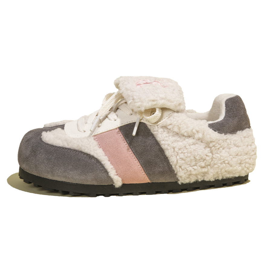 BOJUEMAO Cow Suede Fashion Fleece Lined Low top Casual Shoes Women's