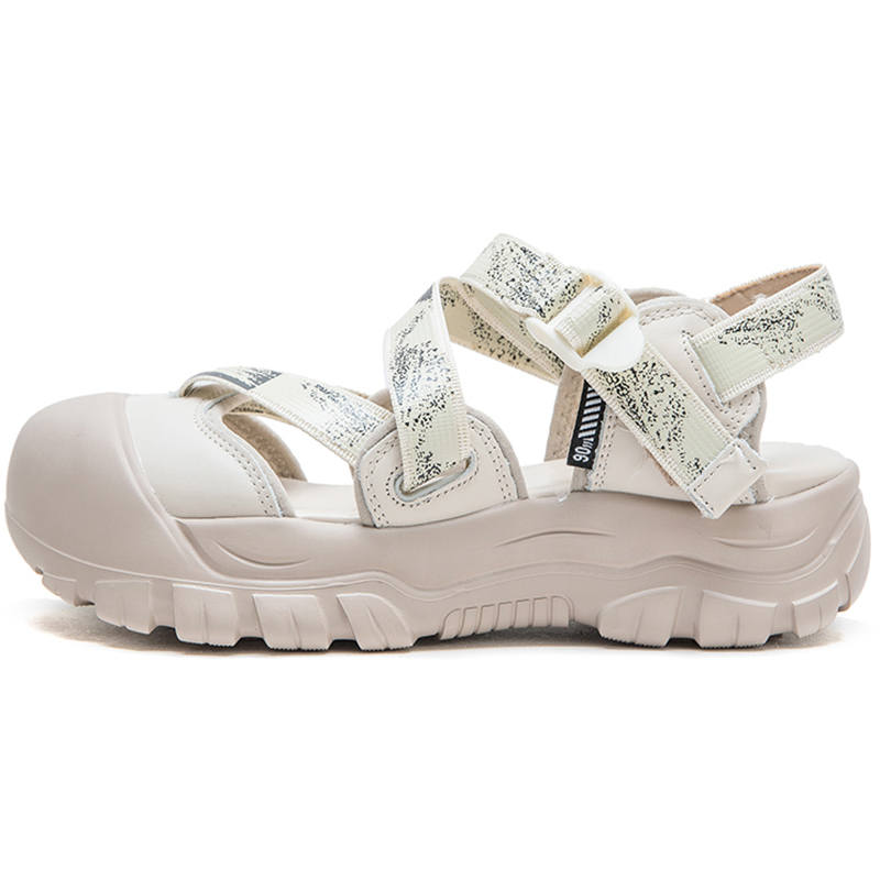 JIEZHOU Beach Sandals Women's Beige/Black