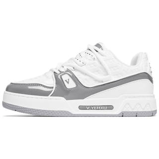 V.YERXU Skate Sneaker Microfiber Leather Abrasion Resistant Lightweight Breathable Height Increasing