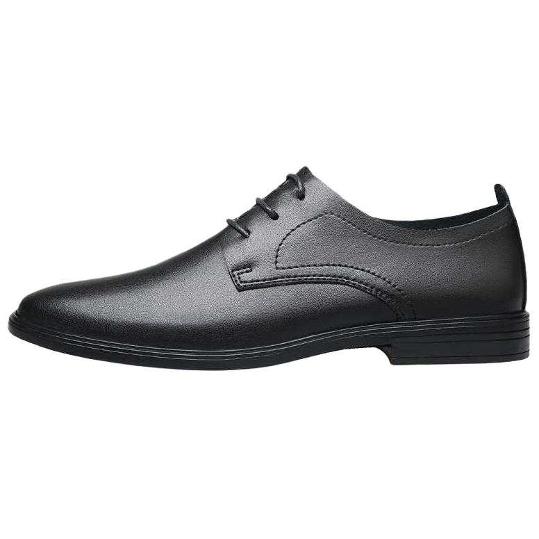 YINGLUNQISHI Cow Leather Dress Shoes Men's Black