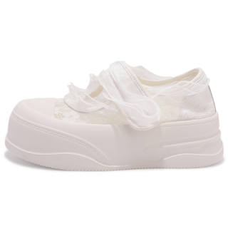 ZHANGXIAOJIE Abrasion Resistant Abrasion Resistant Low top Skateboard Shoes Women's White