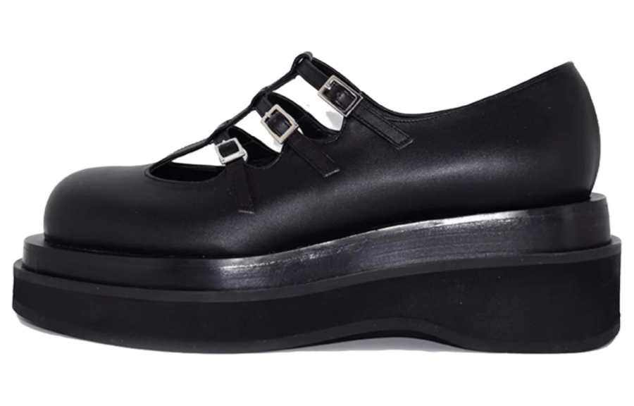 URIMERA Top Grain Cow Leather Mary Jane Shoes Women's Black