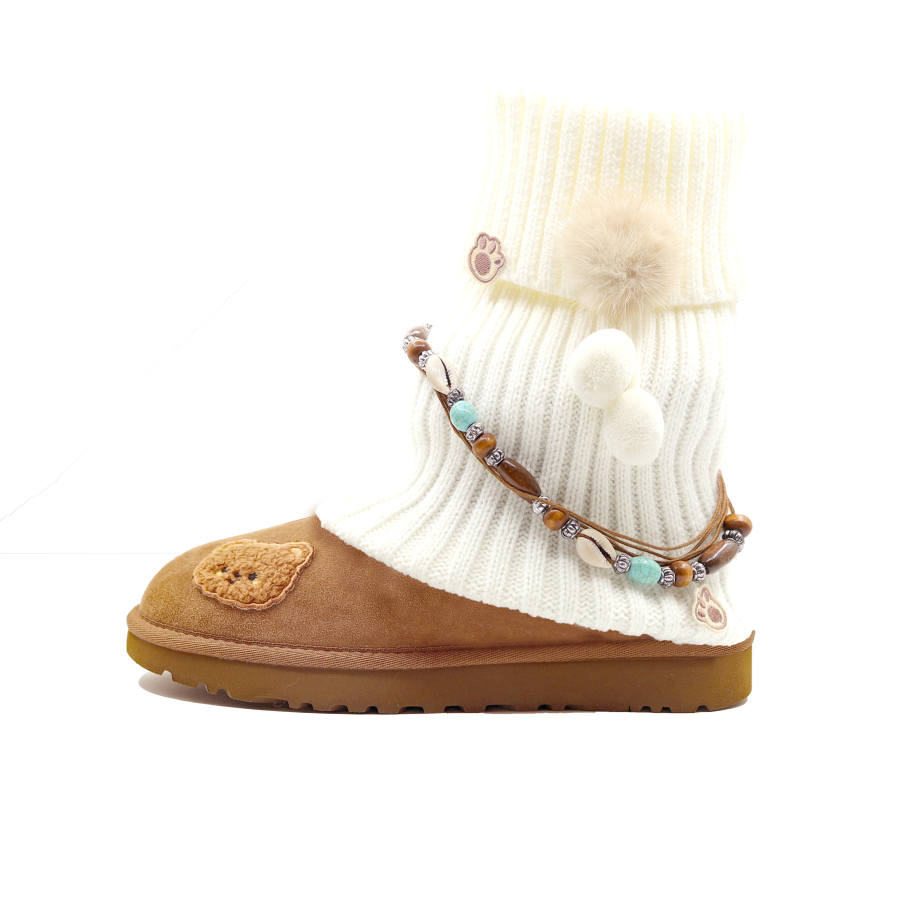 UGG CLASSIC MINI Bear Fairy Tale Sheepskin Thermal Abrasion Resistant Short Snow Boots Women's