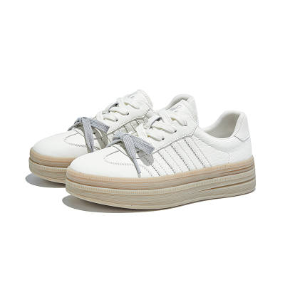 CHIBANG Cow Split Leather Lightweight Low top Skateboard Shoes Women's