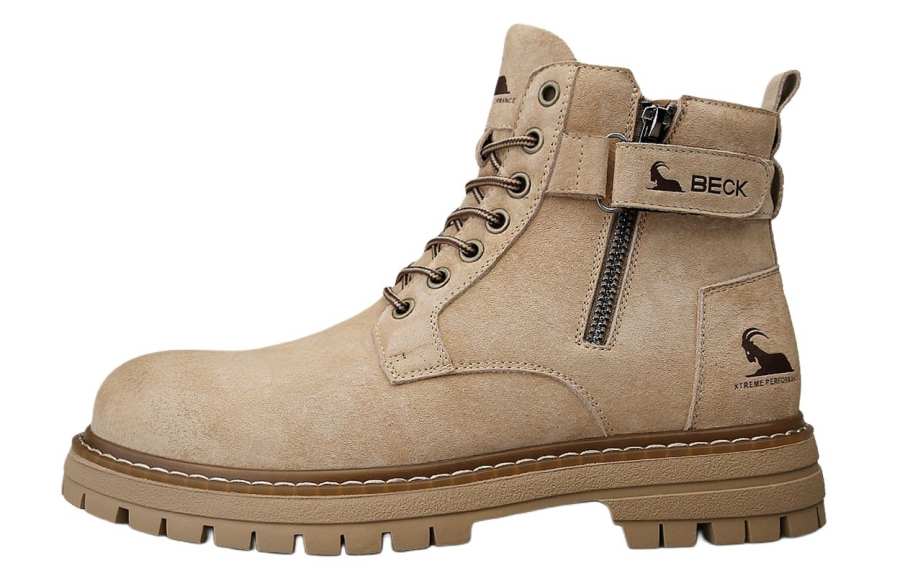 BECK BECK Top Grain Pig Leather Short Combat Boots 4.5cm Unisex