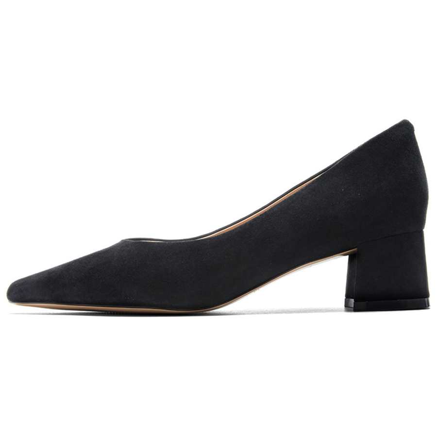 NINE WEST Sheep Suede Chunky Heel High Heels 5CM Women's