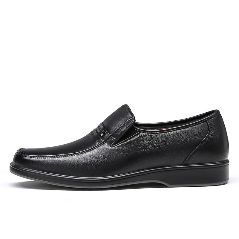 Spider King Top Grain Cow Leather Business Commuting Casual Shoes Men's Black