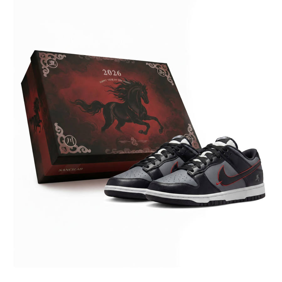 Nike Nike Dunk Pegasus Pack CNY 'Year Of The Horse' Three Times Laboratory, Black Horse Chasing Light, Box