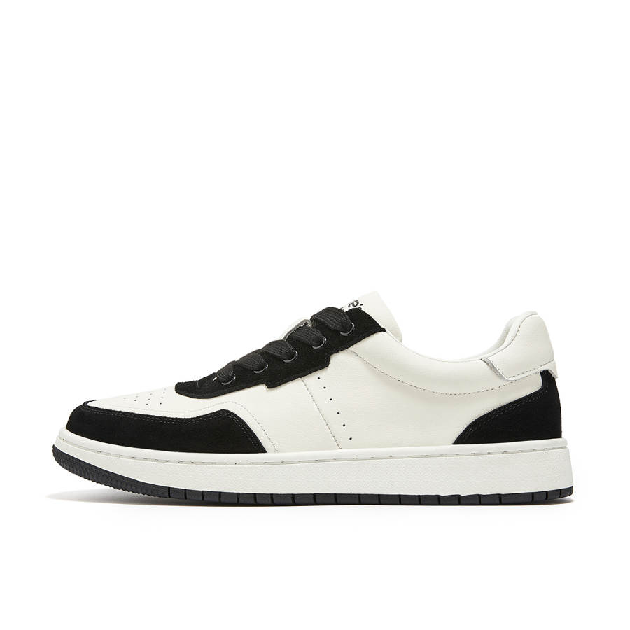 Millies MILLIE'S Top Grain Cow Leather Abrasion Resistant Low top Skateboard Shoes Men's White Black