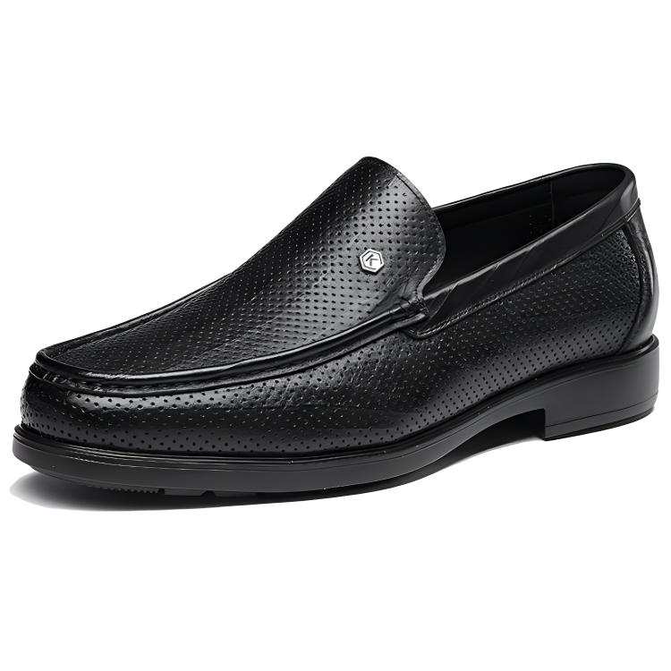 KANGNAI Men's Casual Shoes Men's Low Top Black/Brown