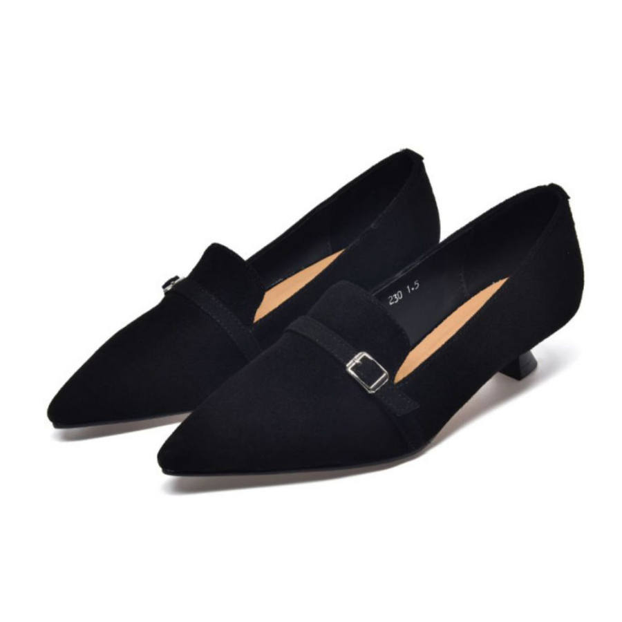 Devanro Devanro Sheep Suede Slim Heel High Heels 3cm Women's