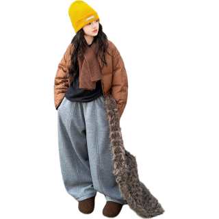 PLANDOO Kids Padded Jackets Crew Neck Thickened