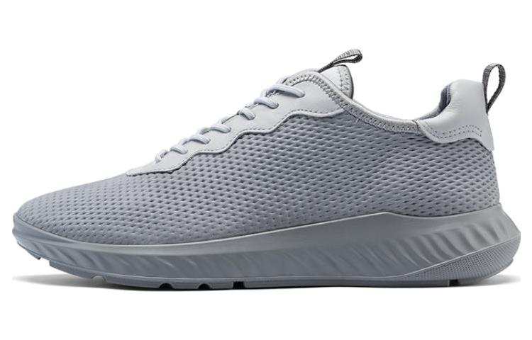 Ecco Fit For Action Cow Leather Comfortable And Breathable Low top Sports Casual Shoes Men's Concrete Gray