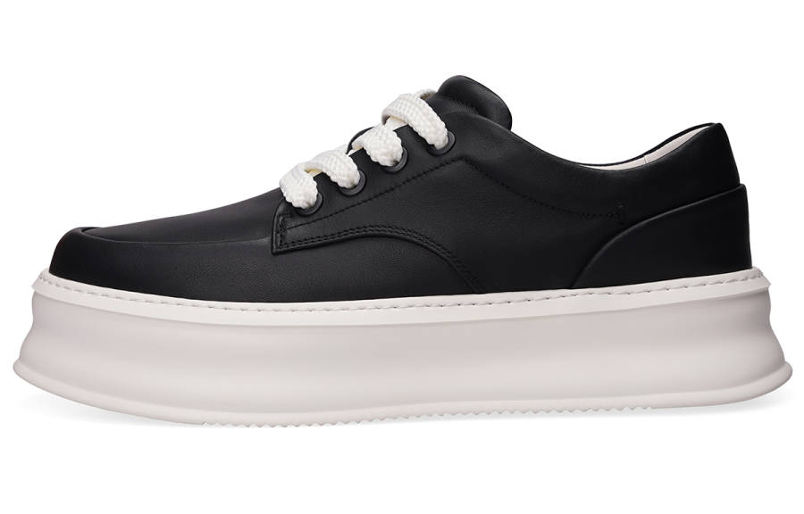 BOSSSUNWEN Top Grain Cow Leather Stylish Skateboarding Shoes Men's