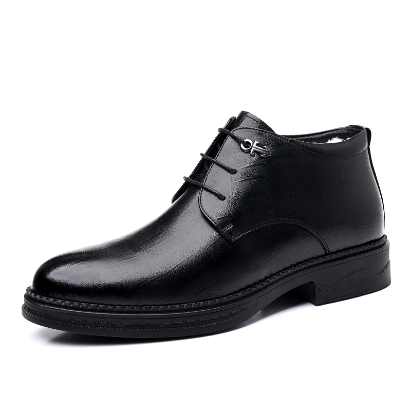 Shanpijiang Pu Fleece Lined Business Commute Versatile Minimalist Style Comfortable Casual Shoes Men's Black