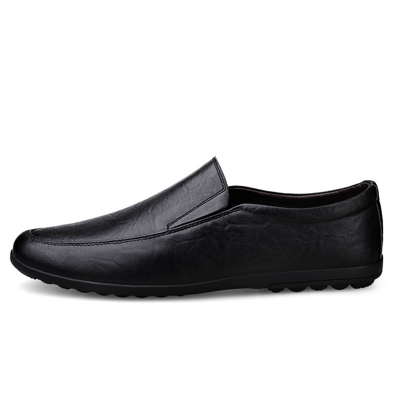 GONGNIUMEILI Casual Leather Shoes Men's Low Top Black/Dark Brown/Red Brown