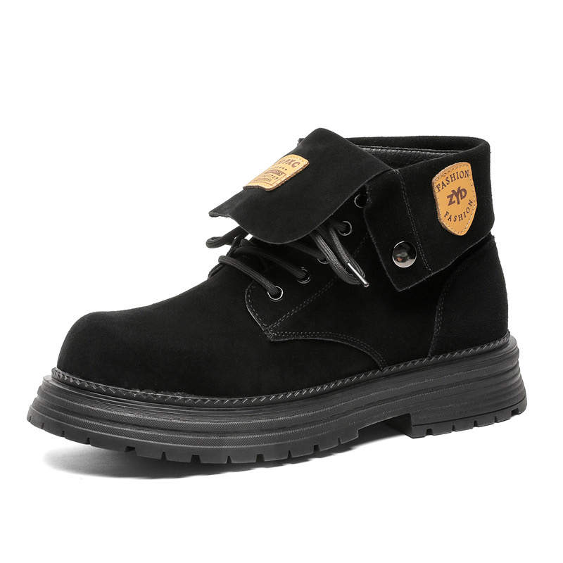 MODENGPAN MODENGPAN Cow Suede Crew Combat Boots 3cm Men's