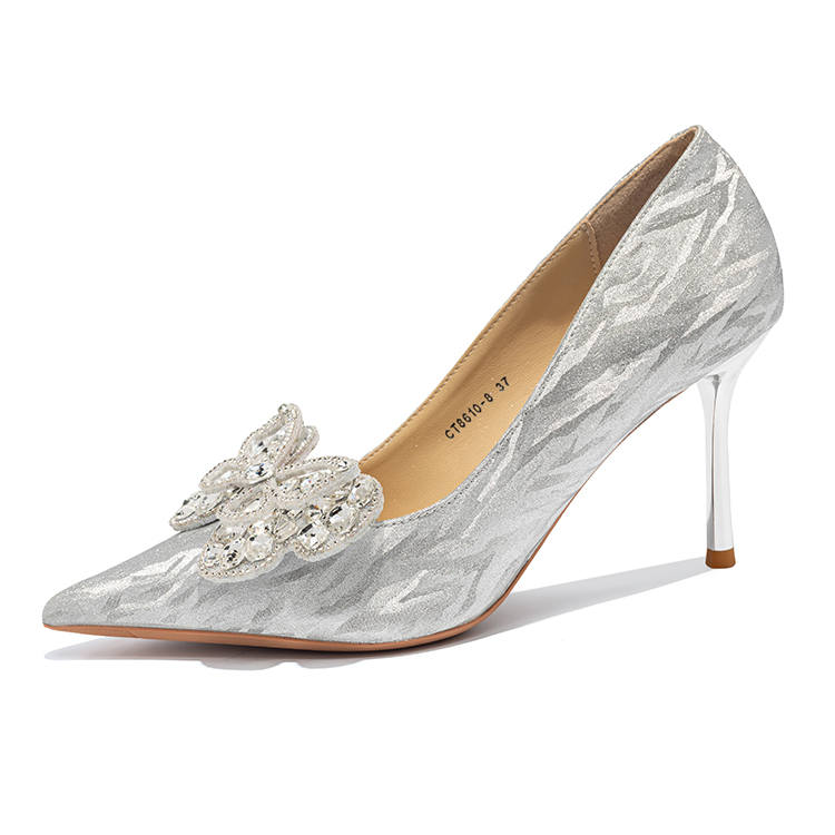Ainer-cat Ainer cat Slim Heel High Heels 8cm Women's Silver