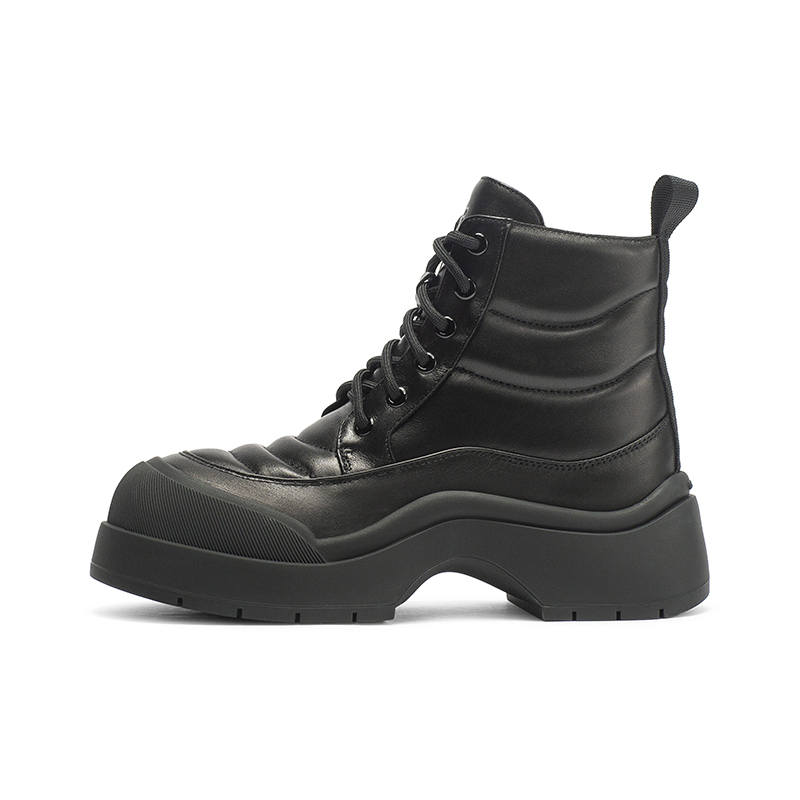 Coup De Foudre Cow Leather Short Combat Boots 5.5cm Women's