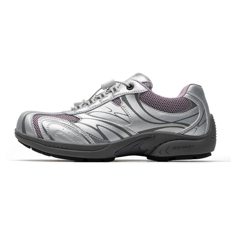 Mule Donkey Microfiber Leather Lightweight Low top Casual Shoes Unisex Purple Thorn Silver