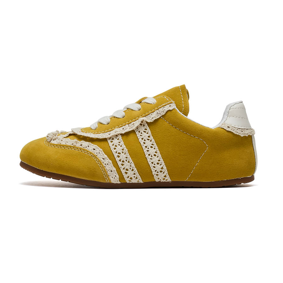 IHBOZ Microfiber Leather Casual Shoes Women's Yellow