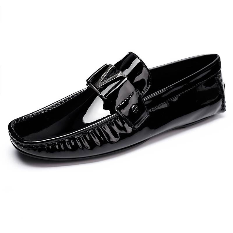 Brounvanm Patent Leather Gommino Loafers Men's Black