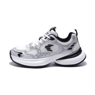 HAOWA Retro Microfiber Leather Low top Chunky Sneakers Women's White