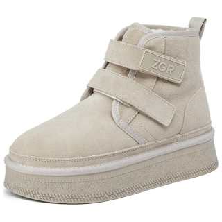 ZGR Thermal Height Increasing Fleece Lined Comfortable Versatile Crew Snow Boots Women's