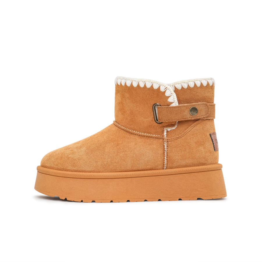 RENBEN1986 Thermal Height Increasing Balance Thermal Height Increasing Balance Platform Fleece Lined Short Snow Boots