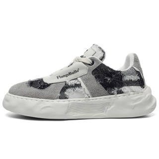 Flange Bullo Skateboard Shoes Unisex Low Top Iron Gray Heather/White Light Gray Snowflake