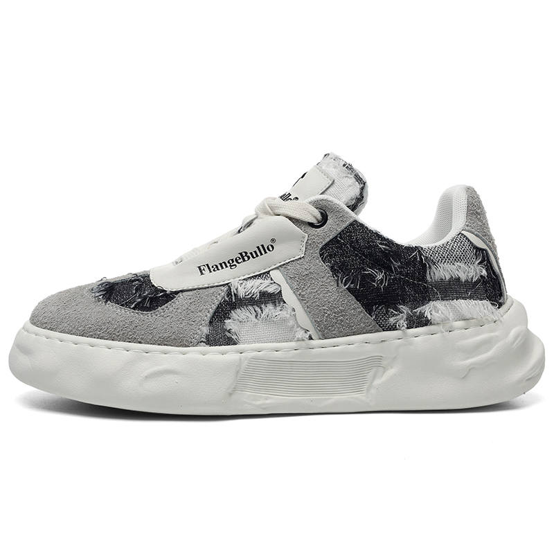 Flange Bullo Skateboard Shoes Unisex Low Top Iron Gray Heather/White Light Gray Snowflake