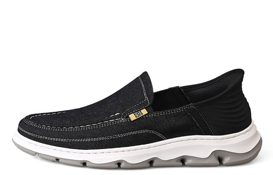 GESHISHI Men's Casual Shoes Men's Low Top Black/Khaki