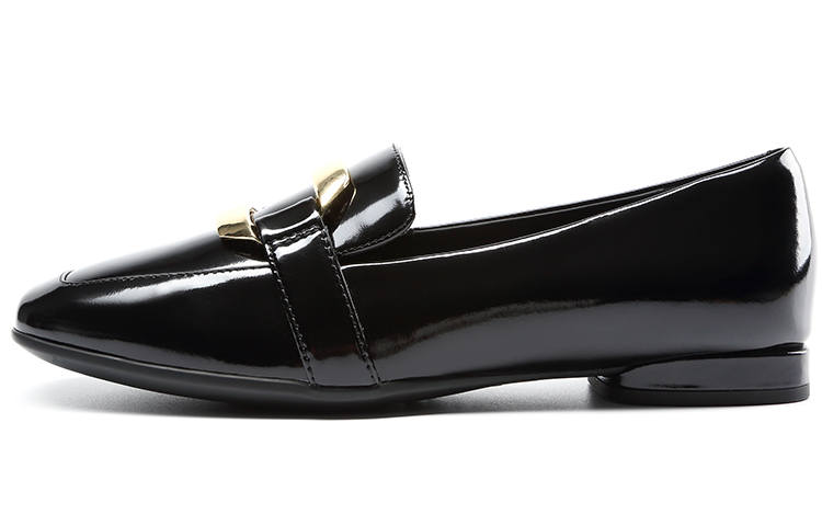 Satchi Cow Leather Loafers 1.5cm Women's Black