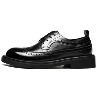 FAPAI Casual Leather Shoes Men's Low Top Black