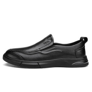 PEHL Casual Leather Shoes Men's Low Top Black/Brown