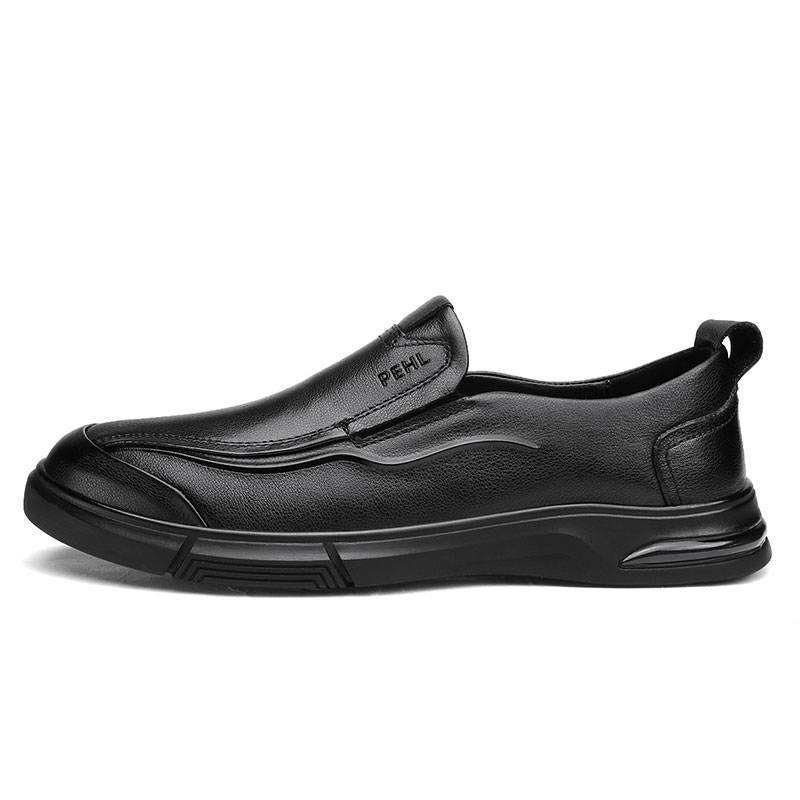 PEHL Casual Leather Shoes Men's Low Top Black/Brown