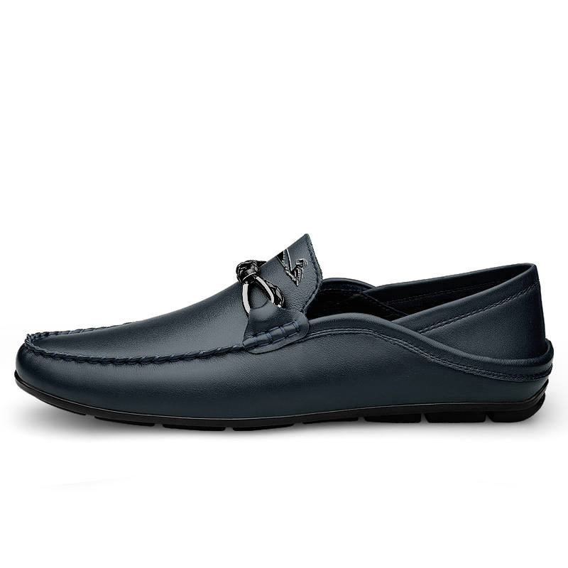YINGLUNQISHI Top Grain Cow Leather Gommino Loafers Men's