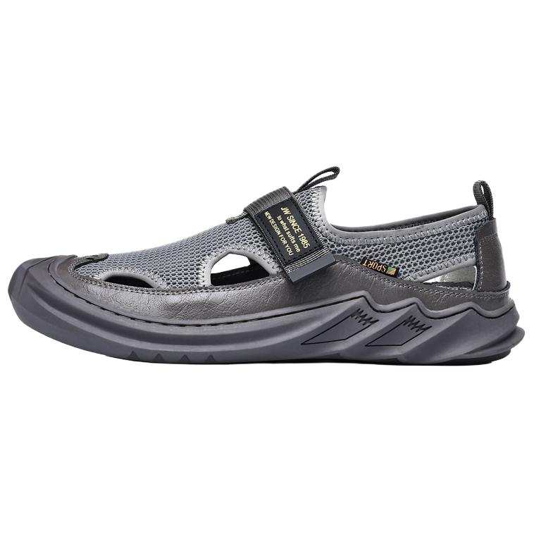 YINGLUNQISHI Top Grain Cow Leather Casual Shoes Men's Gray