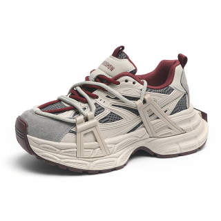 O.L Pigskin Slip Resistant, Abrasion Resistant, Breathable, Height Increasing Low top Chunky Sneakers Women's
