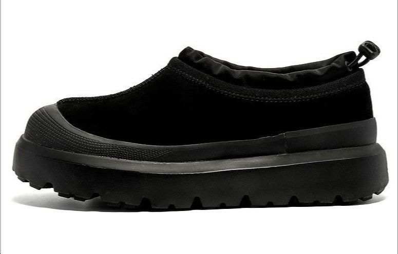 KAQIAODI Cow Suede Thickened And Fleece Lined Thermal Ankle Length Snow Boots Unisex Black